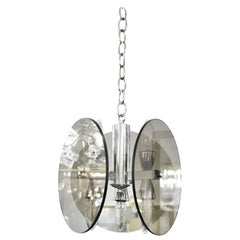 Fontana Arte Grey Glass Mid-Century Chandelier