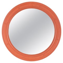 Vintage Wall Mirror 70s Orange Italian Design