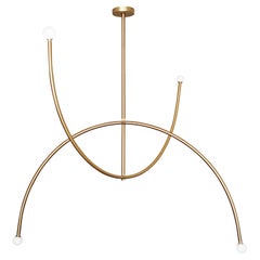 Brass Double Arch Pendant Light by Square in Circle