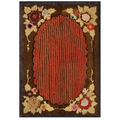 Vintage Early 20th Century American Hooked Rug ( 2'3" x 3' - 68 x 92 )