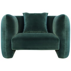 21st Century Designed by Collector Studio Jacob Armchair Fabric Green