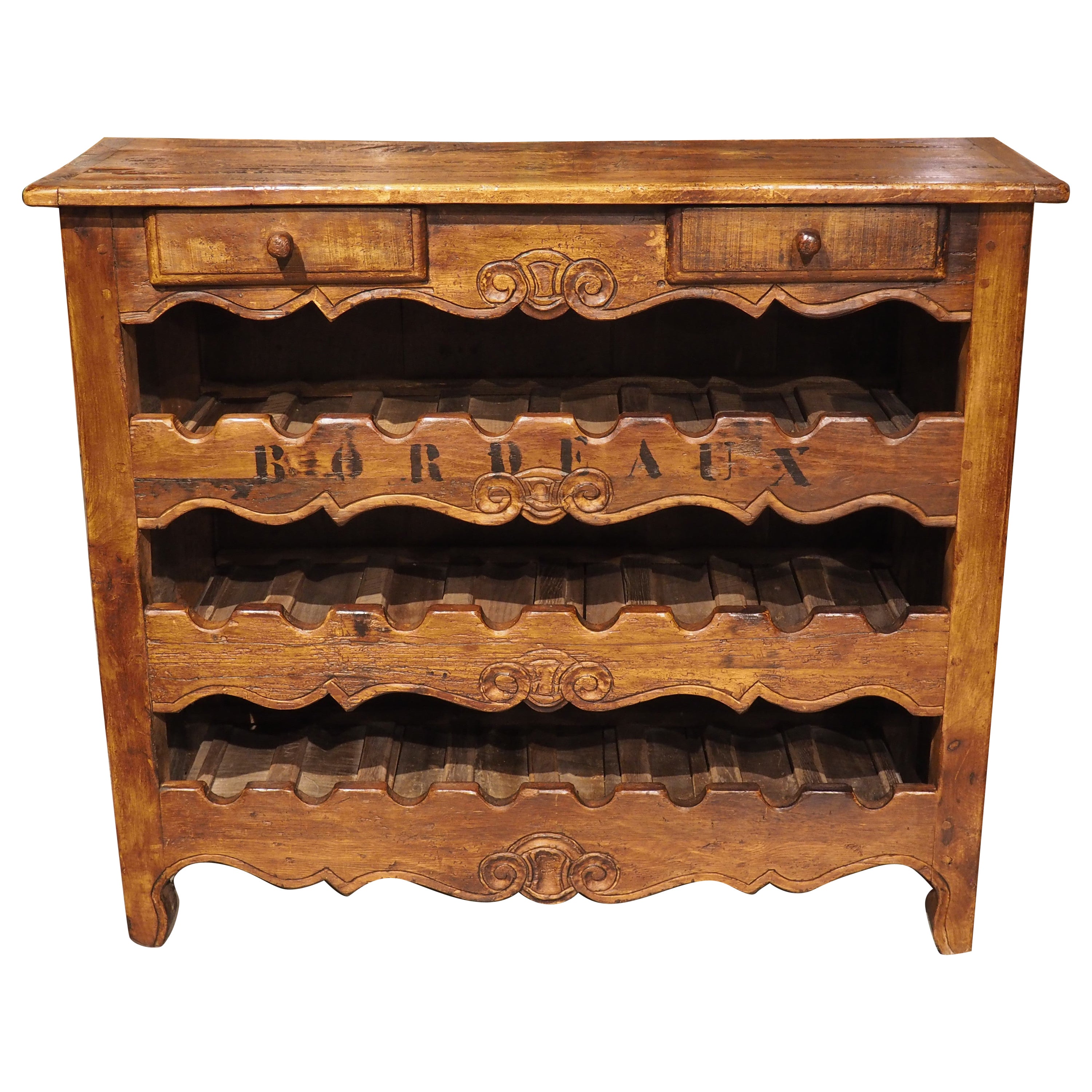 French "Bordeaux" 24-Bottle Wine Carrier with Drawers For Sale