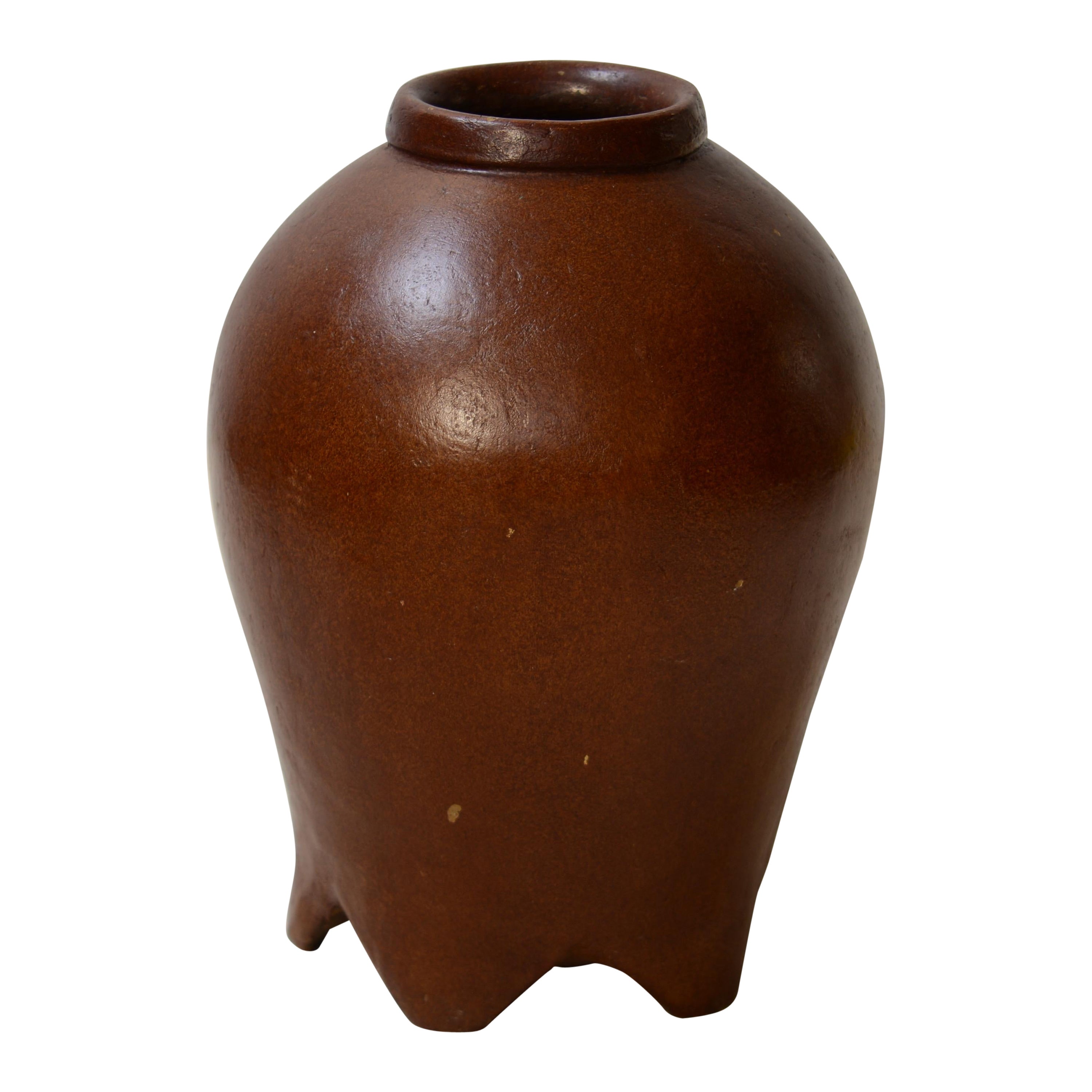 Big Clay Jar from 1800 Sweden in Warm Tones For Sale
