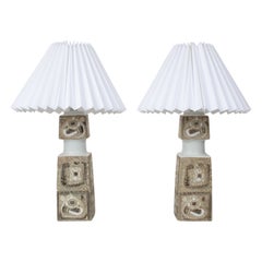 Pair of Nils Thorsson for Royal Copenhagen Baca Ceramic Table Lamps