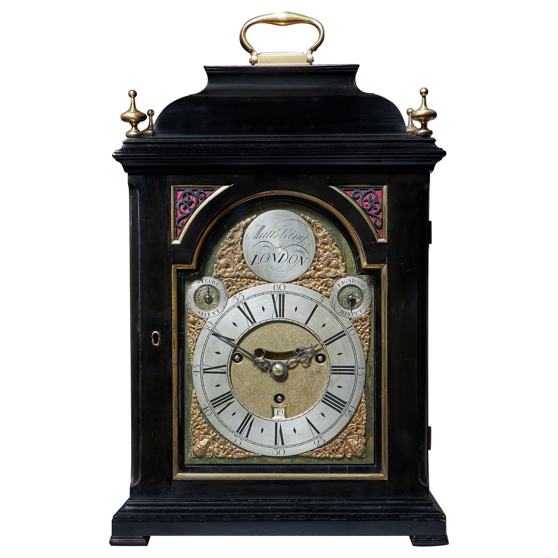 Rare 18th Century George II Musical Table Clock by Matthew King, circa 1735 For Sale