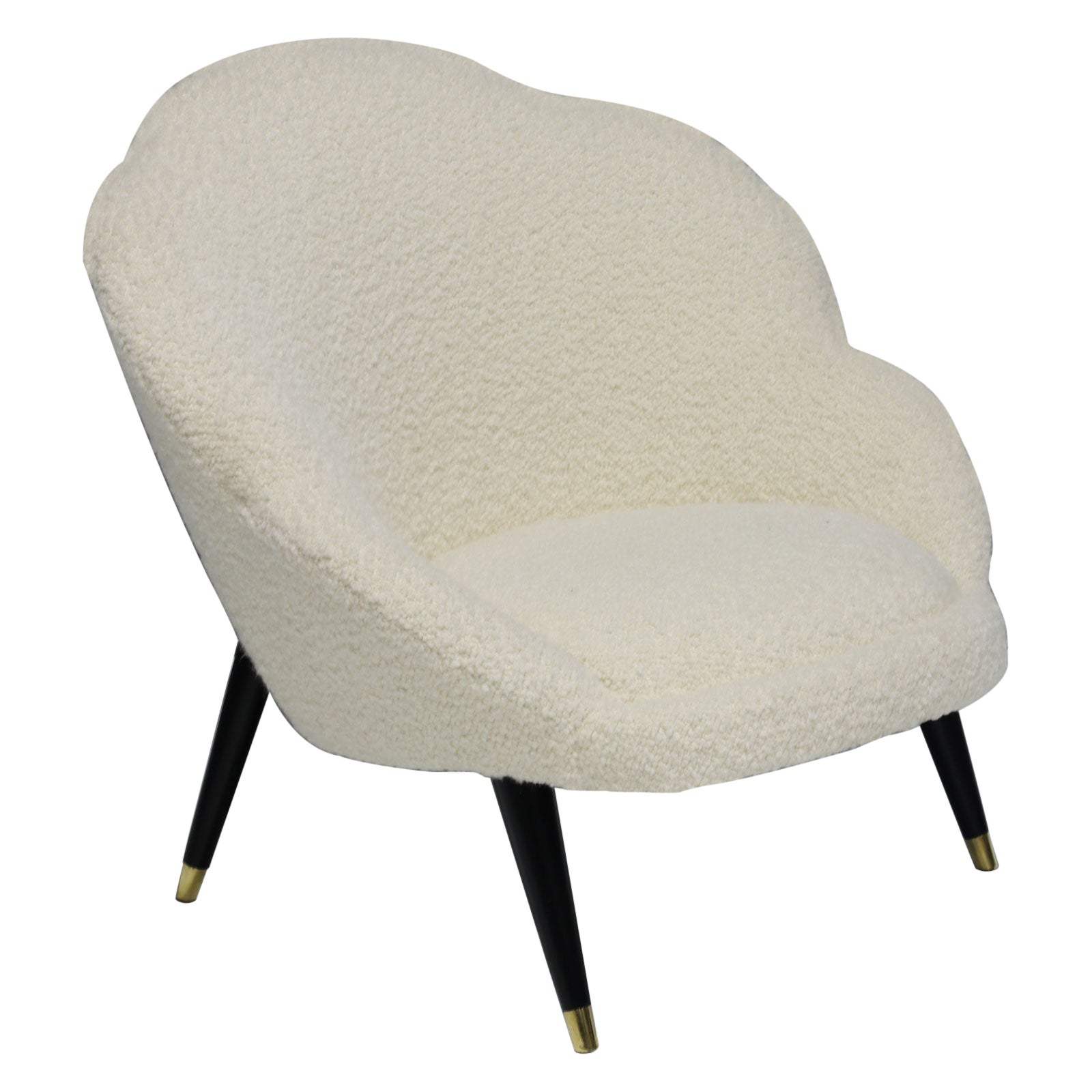 Scalloped Edge Lounge Chair in Designer Boucle'