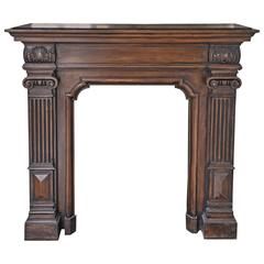 Neo-Renaissance Style Carved Walnut Fireplace, Period 19th Century