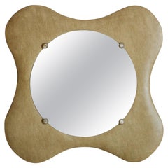 Taupe Clover Wall Mirror, France, 1970s