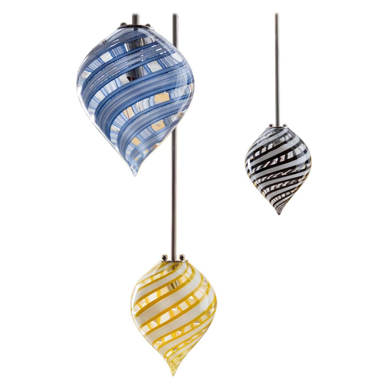 Set of 3 Canne Balloon Pendant Light by Magic Circus Editions For Sale
