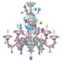 Rezzonico Floral Chandelier in Multicolor Murano Glass Contemporary