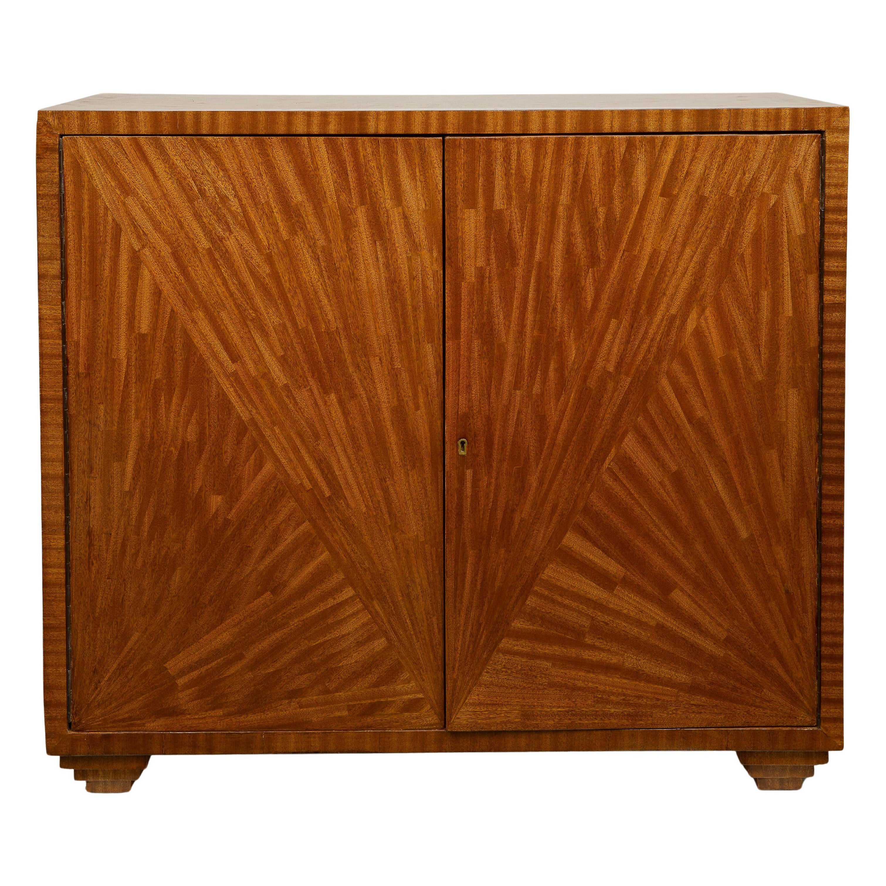 Jean-Michel Frank Inspired Exquisitely Crafted Parquetry Cabinet