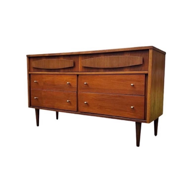 Vintage Mid Century Modern 6 Drawer Dresser Dovetail Drawers En vente ...