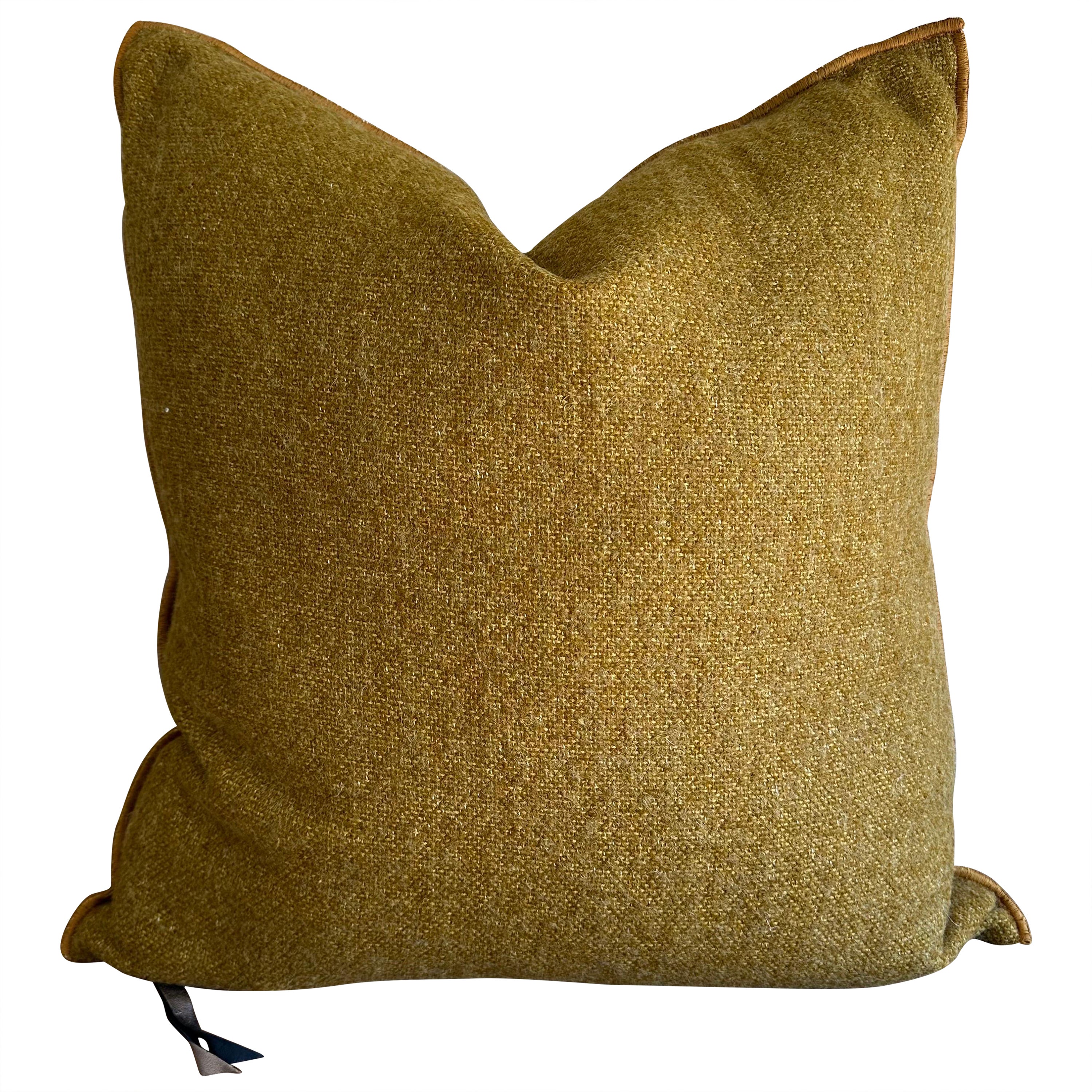 Bouclette French Wool Accent Pillow with Down Feather Insert For Sale