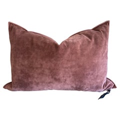 Coussin d'appoint en velours européen vintage avec incrustation de plumes de duvet