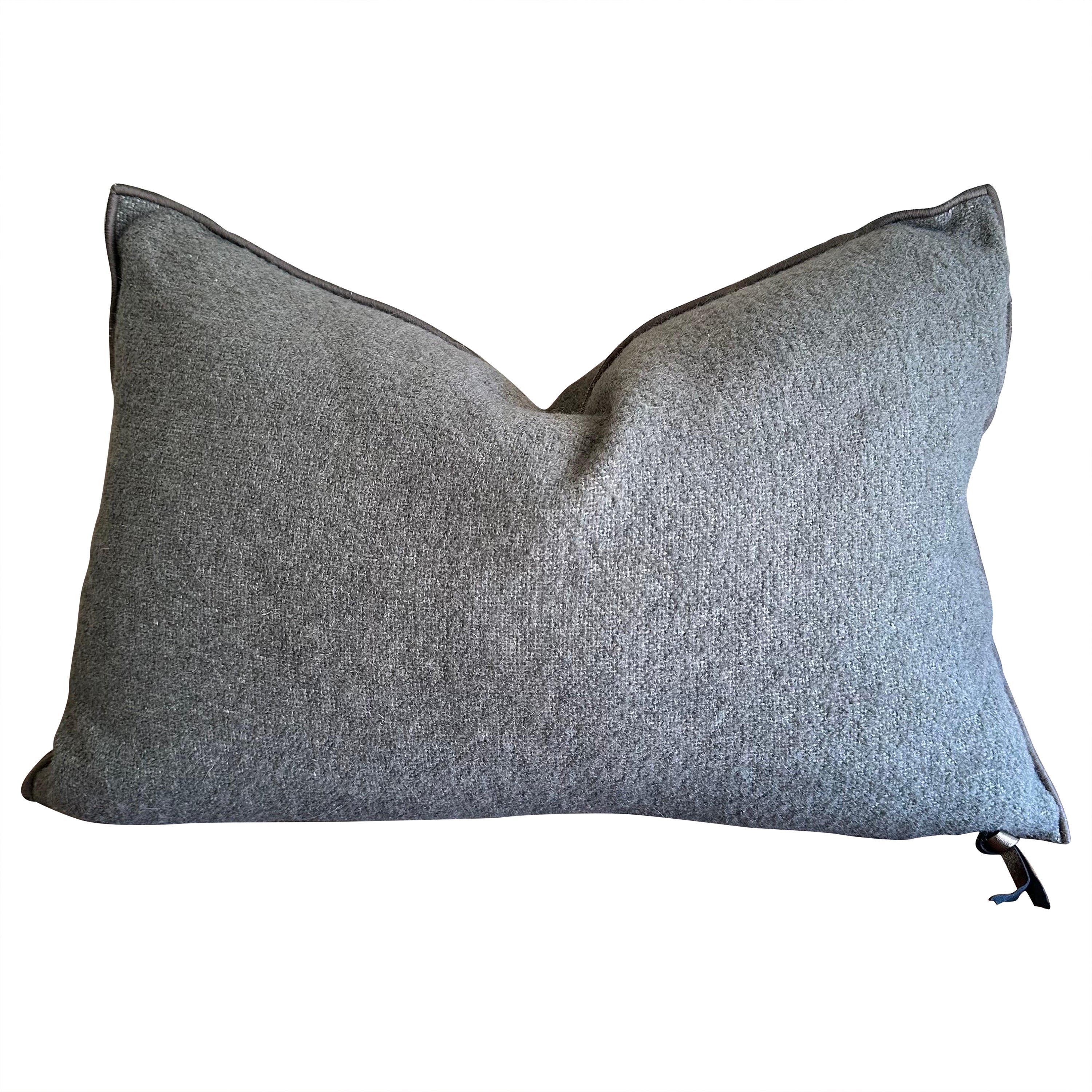 Bouclette French Wool Accent Pillow Ecorce For Sale