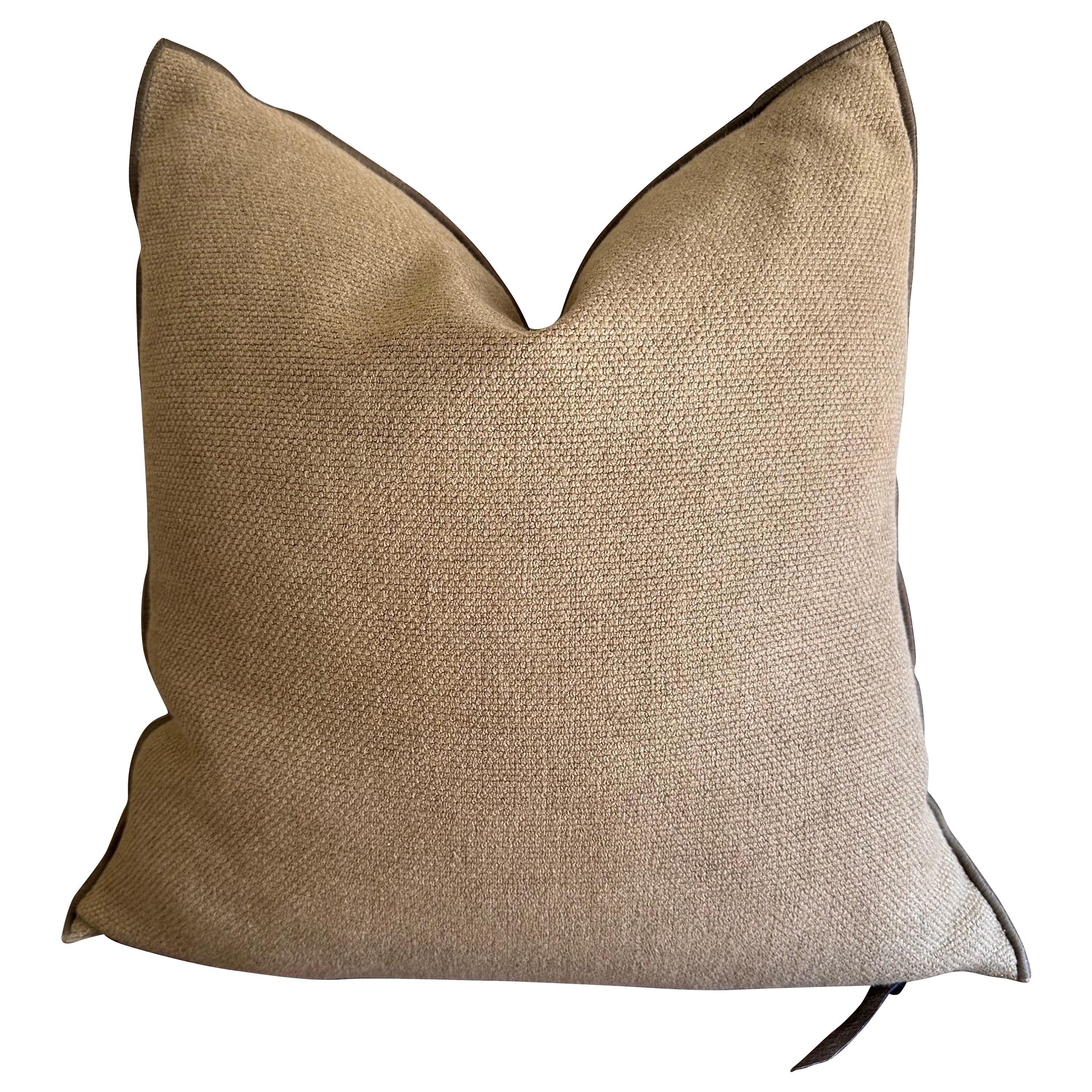 Fromentera French Linen Accent Pillow in Cappucino