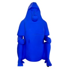 Lalanne Style Life Size Ape Shaped Dry Bar in Vibrant Blue