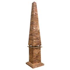 Vintage Neoclassical Marble Veneer Obelisk