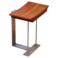 Pierre Chareau 'SN3' Wood and Metal Stool Reedition 'T 1927', circa 2000