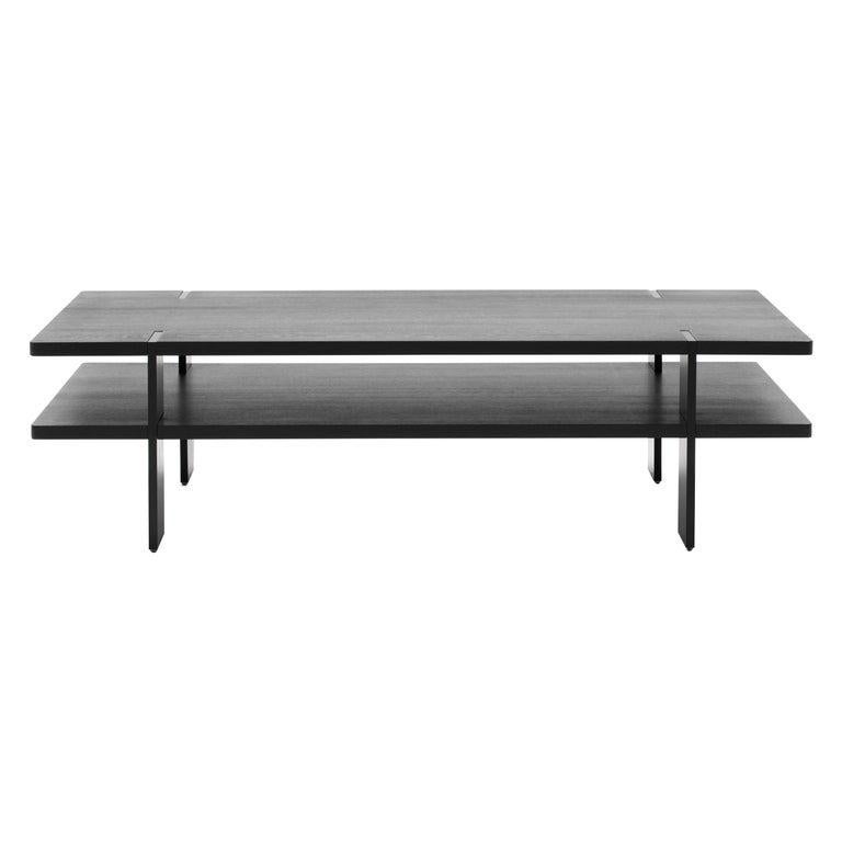 For Sale:  (Black) De Sede Rectangular Wood Coffee Table by Stephan Hürlemann