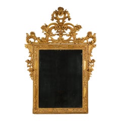 Antique 18th Century, Venetian Baroque Giltwood Mirror