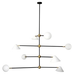 Brass Ball and Shade Pendant Light by Square in Circle