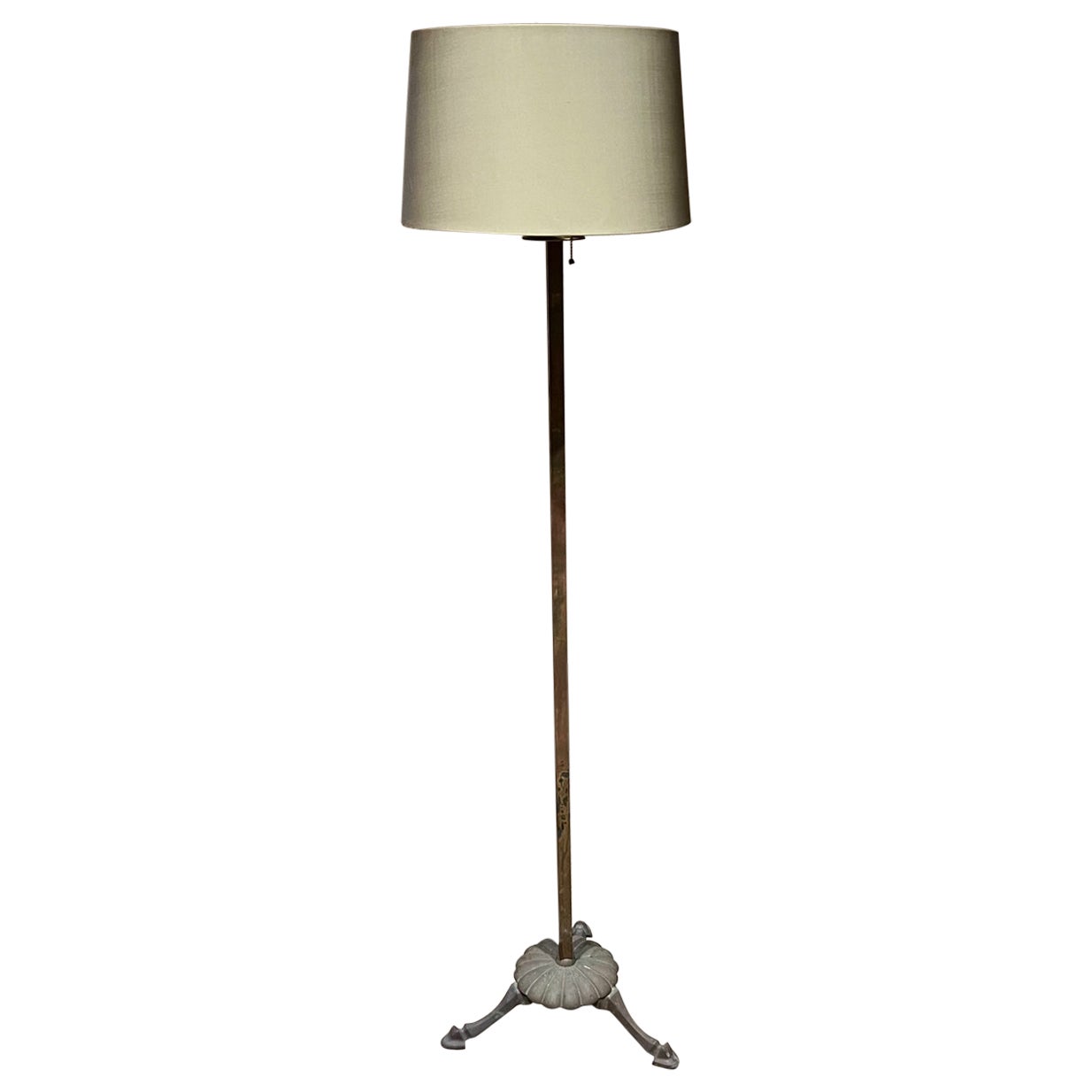 1940s Neoclassical Aged Bronze Floor Lamp