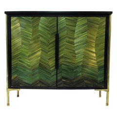 Cusco Sculpted Marquetry Cabinet, Signed by Stefan Leo