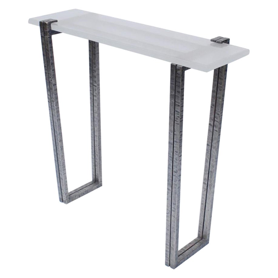 Lily Glass Console, Signed by Stefan Leo