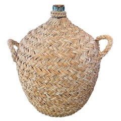 Vintage Italian Woven Seagrass Wine Bottle