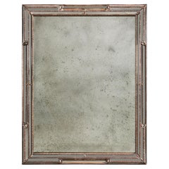 Large Italian Glass Border Mirror with Silver Gilt Frame