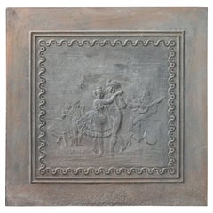 Antique French Napoleon III 'Dancers' Fireback / Backsplash, Siglo XIX