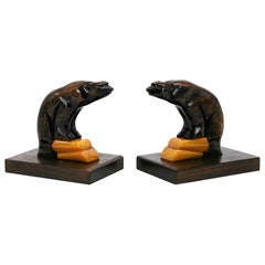 French, Art Deco Bears Bookends, 1930s