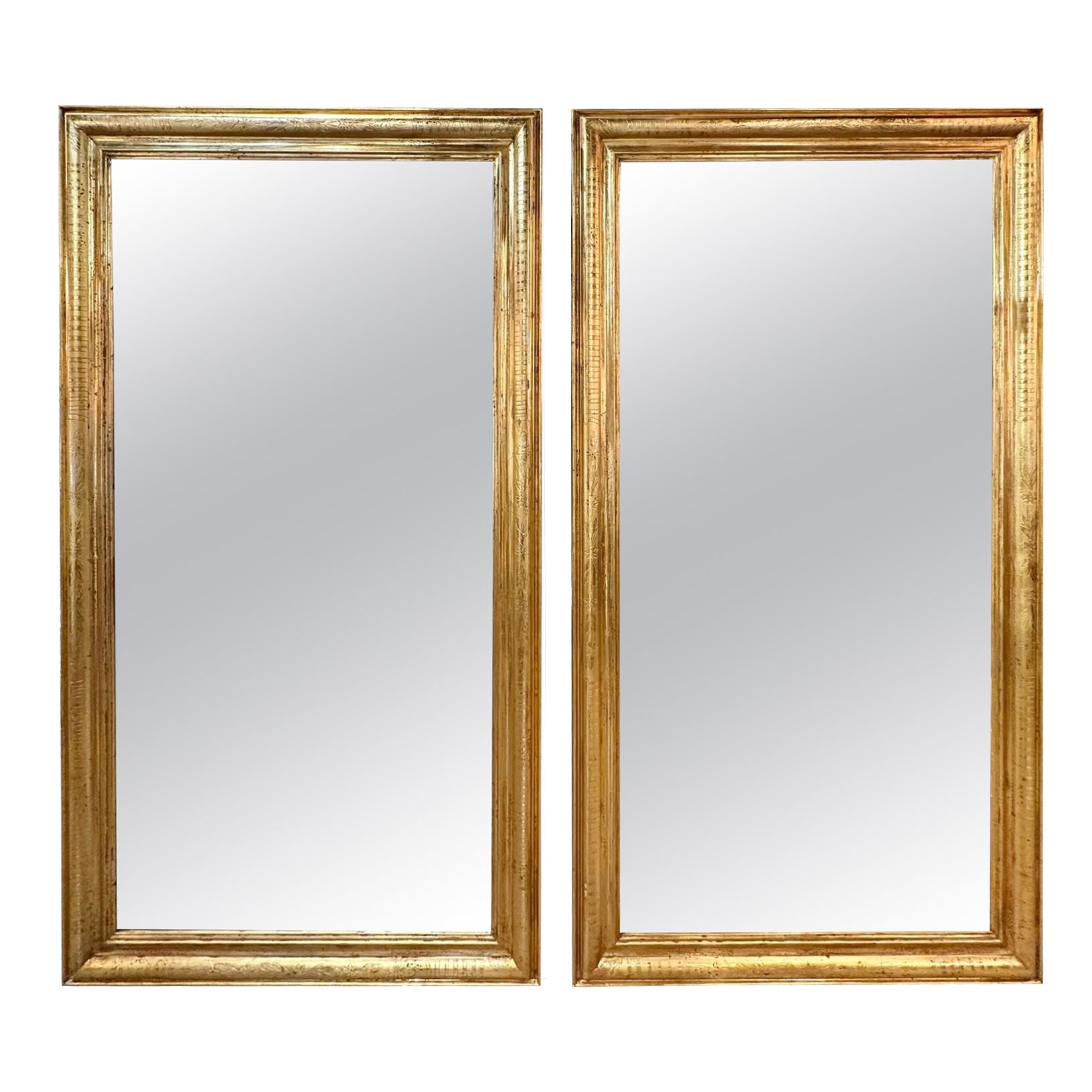 Pair of French Directoire' Giltwood Mirrors