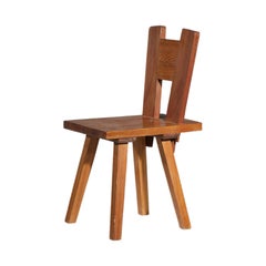 French Pine chair 1960s style Christian Durupt Henry Jacques Le Même perriand