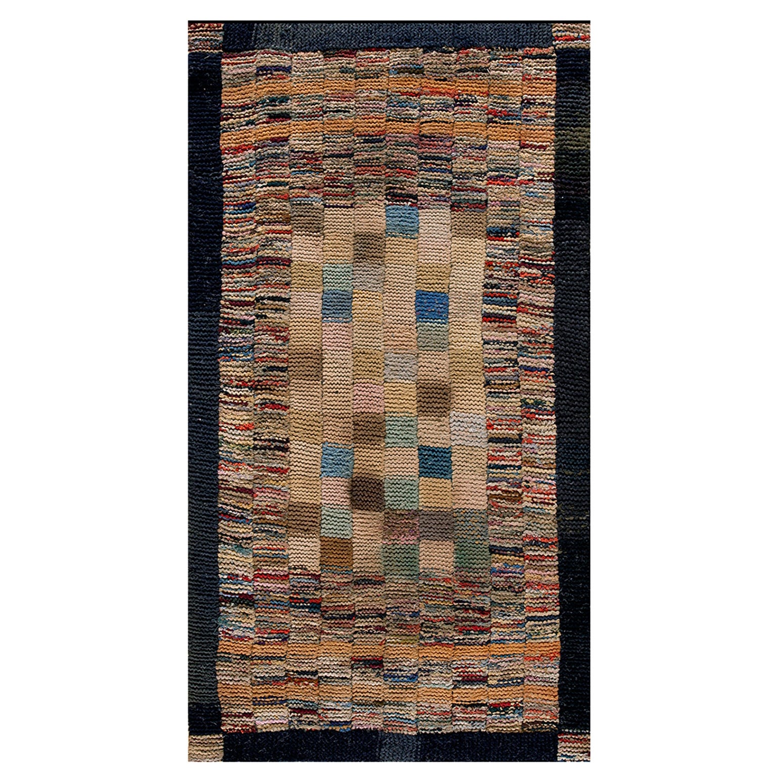 Antique American Braided Rug For Sale