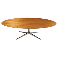 Mid-Century Modern Walnut Oval Executive Desk & Table by Florence Knoll