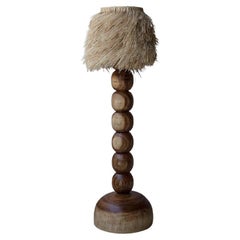 Kleine Stehlampe aus natürlichem Jabin-Holz mit Palmenschirm von Daniel Orozco