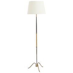 Brass and Gunmetal Floor Lamp by Maison Lunel