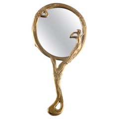 French Art Nouveau Vanity Hand Mirror