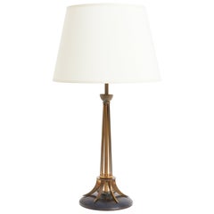Brass and Gunmetal Table Lamp by Maison Lunel