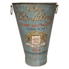 Chateau Cos Labory Antique French Wine Grape Collection Hod, Early 1900s