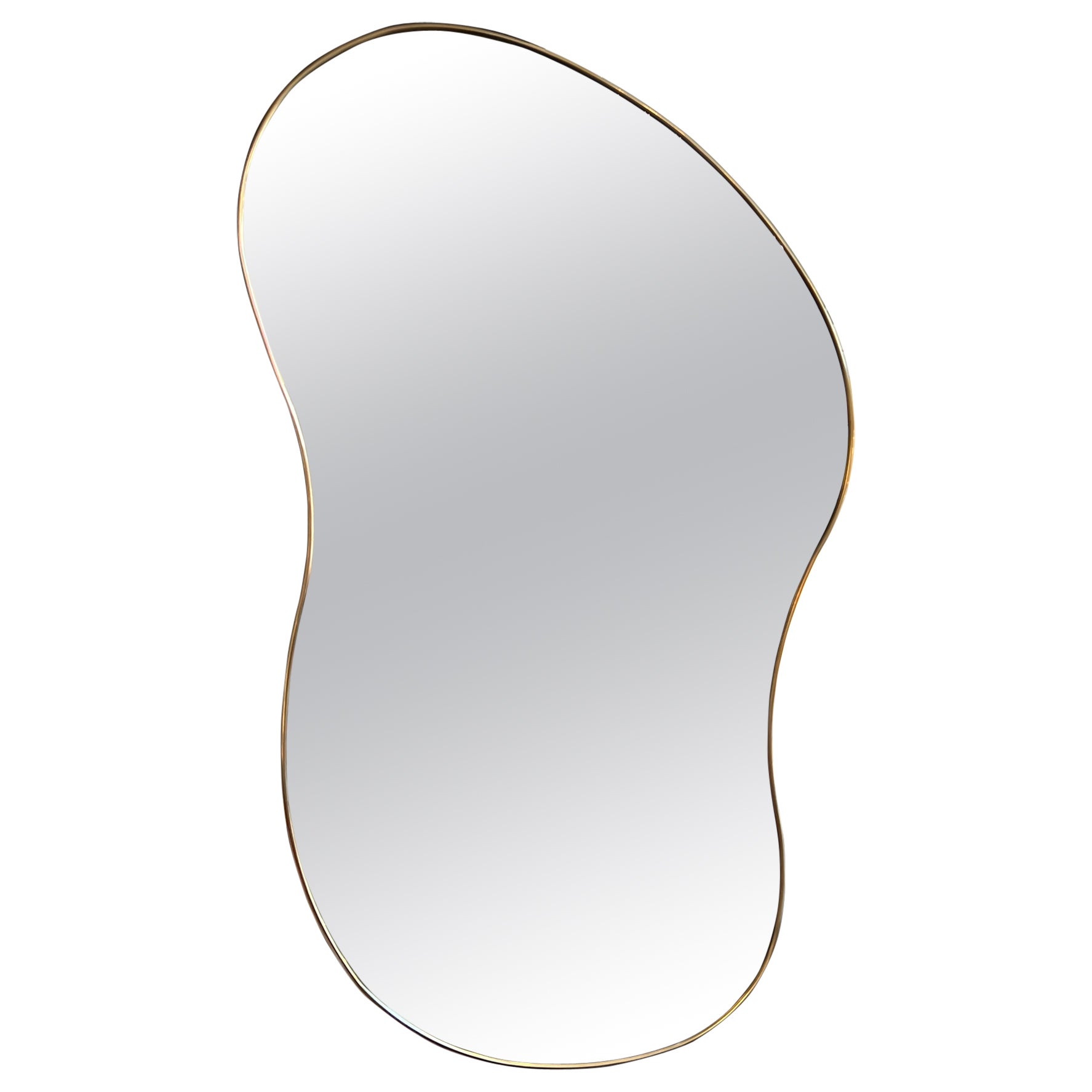 Italian Brass Mirror by Le Lampade For Sale