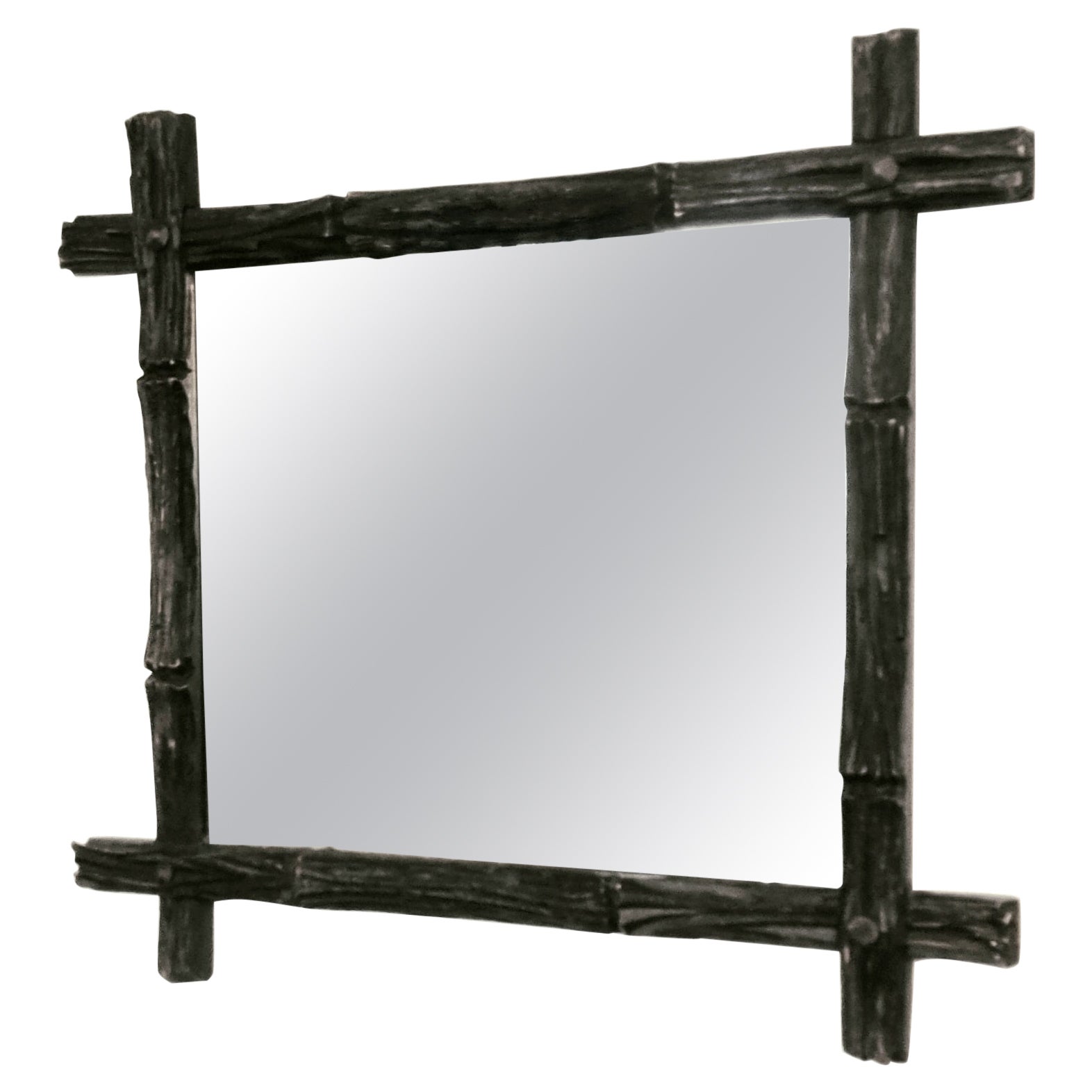 August Bergin & Co. Stockholm, Mirror with Wooden Frame, Swedish Jugend For Sale