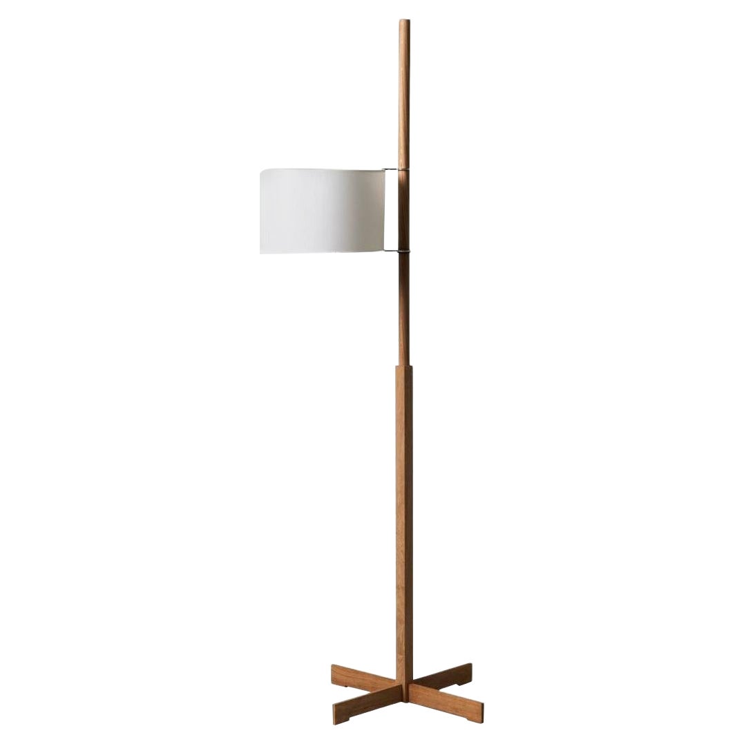 Miguel Milá 'Tmm' Floor Lamp in Natural Oak and White Parchment for Santa & Cole