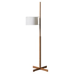 Miguel Milá 'Tmm' Floor Lamp in Natural Oak and White Parchment for Santa & Cole