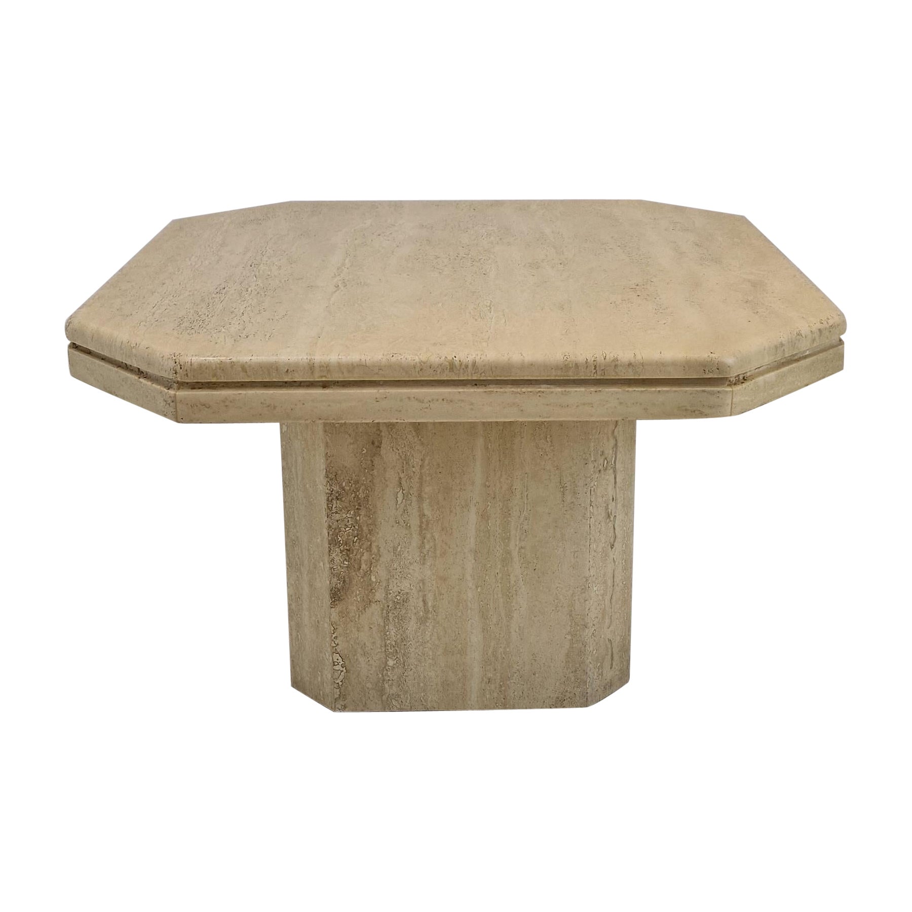 Italian Coffee or Side Table in Travertine, 1980s For Sale