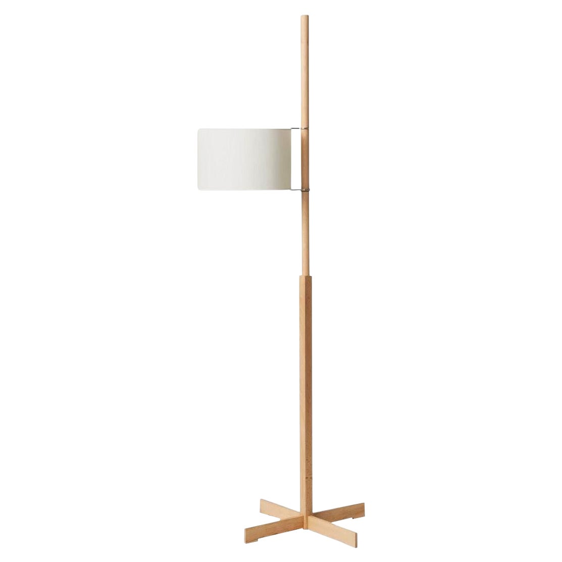 Miguel Milá 'Tmm' Floor Lamp in Beech Wood and White Parchment for Santa & Cole