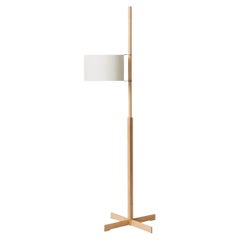 Lampada da terra 'Tmm' di Miguel Milá in Wood Wood e pergamena bianca per Santa & Cole