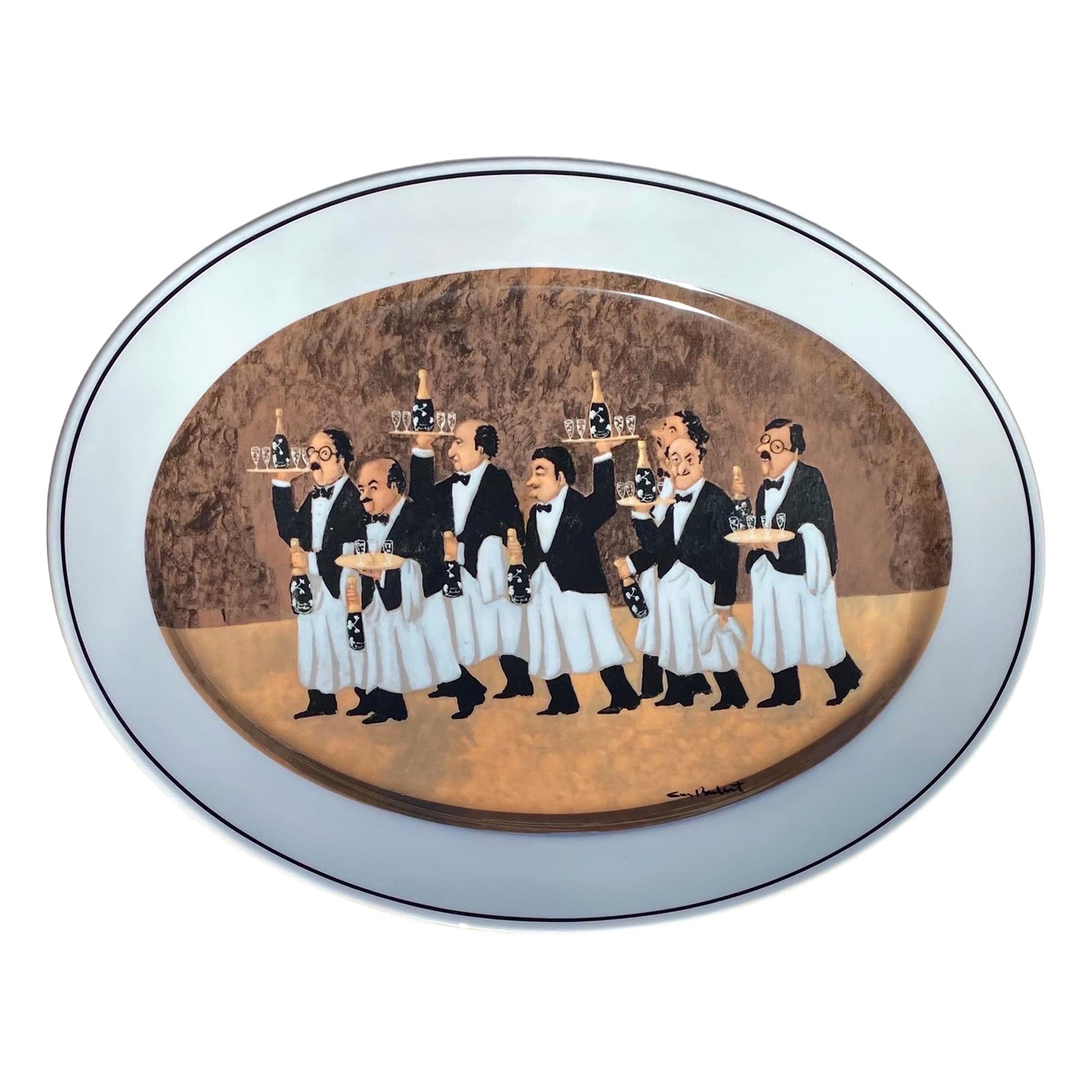 Guy Buffet 'Eschenbach Porzellan' the Charge of the Bottle Brigade Oval Platter For Sale